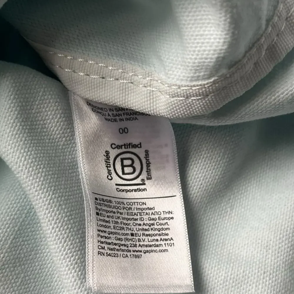 Athleta Tote Bag Blue White Ombre Dip Dye Canvas Logo‎ Beach Gym Shopper Travel